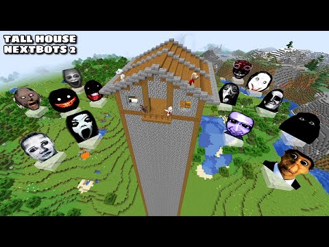 SURVIVAL TALLEST HOUSE PART 2 WITH 100 NEXTBOTS in Minecraft - Gameplay - Coffin Meme