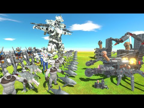 Skibidi Toilet Of Evolution VS Mechagodzilla + Gundam - Animal Revolt Battle Simulator