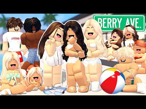 FIRST HUGE POOL PARTY OF SUMMER BREAK! MESSY DRAMA... *VOICED* BERRY AVENUE