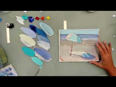 Painting Patterns on a Beach Umbrella - Acrylic Painting - Quick Tips with Shelby Dillon