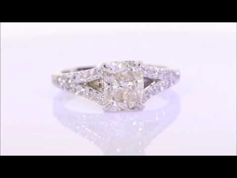 2.07 ctw Diamond Engagement Ring - Cushion Cut H SI2 | BigDiamondsUSA