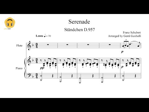 Ständchen D.957 (Serenade) by Franz Schubert (Flute Solo with Piano Accompaniment/Sheets)