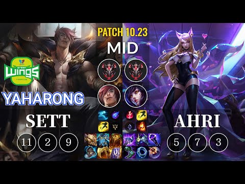 JAG Yaharong Sett vs Ahri Mid - KR Patch 10.23