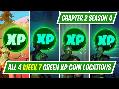 NEW WEEK 7 GREEN XP COIN LOCATIONS IN FORTNITE SEASON 4 - WHERE TO FIND WEEK 7 GREEN XP COINS