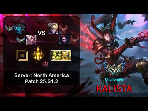 Kalista ADC + Rakan vs Ezreal + Elise - NA Challenger - Patch 25.S1.2
