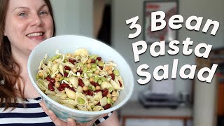 I found the BEST salad to take to a picnic! 3 Bean Pasta Salad Recipe