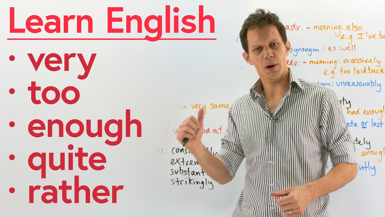 Вери инглиш. Too very quite правило. Too enough. Разница enough от quite. ENGVID: learn English.