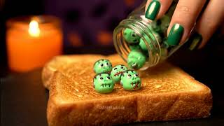 Halloween Pumpkin Spreading on Toast ASMR #asmr #halloween #satisfying #relaxing #fypp #toast