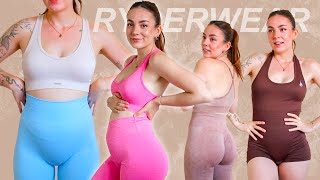 trying on new ryderwear seamless sets (3 months pregnant) 💛 comfy? compressive? flattering?