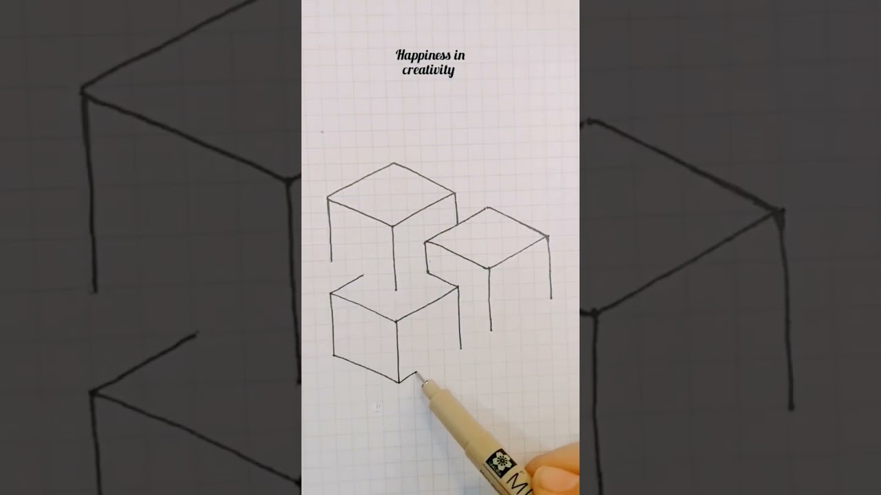 So easy 🙂 3d cubes drawing