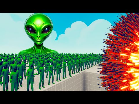100x ALIEN + 2x GIANT vs 3x EVERY GOD   Totally Accurate Battle Simulator TABS