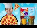 Caleb Pretend Playing Pizza Delivery Cooking In Toy Cafe