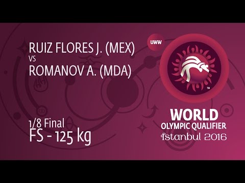 1/8 FS - 125 kg: A. ROMANOV (MDA) df. J. RUIZ FLORES (MEX) by TF, 10-0