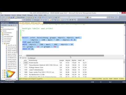 SQL lernen und anwenden – Workshop Tutorial: Bsp. 8: Filtern auf numerische Spalte |video2brain.com