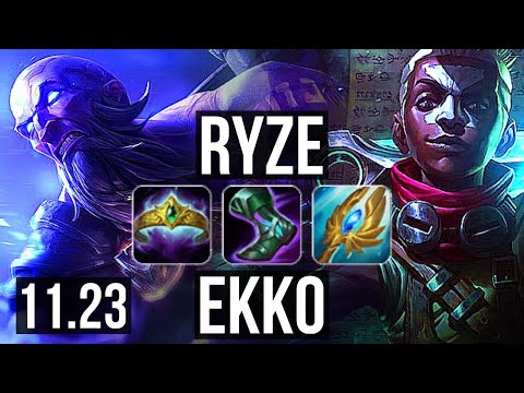 RYZE vs EKKO (MID) (DEFEAT) | 6/1/6, Dominating | EUW Master | 11.23