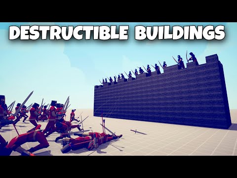 DESTRUCTIBLE BUILDINGS MOD SHOWCASE - Totally Accurate Battle Simulator TABS