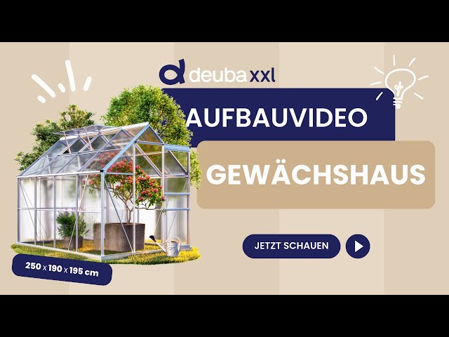 Vidéo teaser pour Aufbauvideo - GARDEBRUK® Alu Gewächshaus 250x190x195cm
