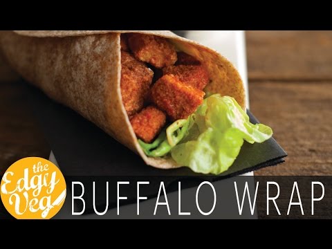 Vegan Recipe:  Buffalo Chicken Caesar Wrap | The Edgy Veg