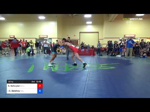 2018 Marine Corps US Open/UWW Junior Freestyle 92 Rnd Of 16 - Sam Schuyler (Bull) Vs. Cade Belshay
