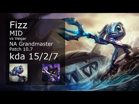 Fizz Mid vs Veigar - NA Grandmaster 15/2/7 Patch 10.7 Gameplay