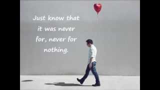 Video thumbnail of "Jason Chen - Never For Nothing Lyrics on Screen"