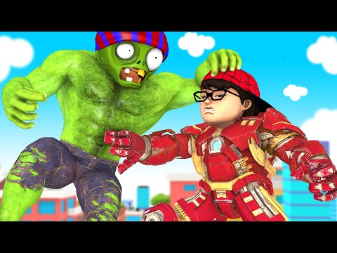 Strong Nick Become Super Hero Nick Iron Man vs Zombie City - Scary Teacher 3D Hero Protect City