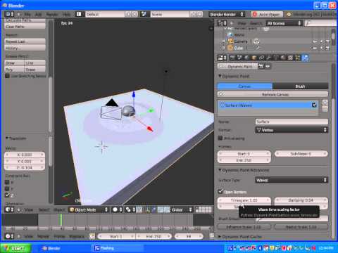 Blender 2.6 - Wave - Dynamic Paint tutorial - Part 1.avi