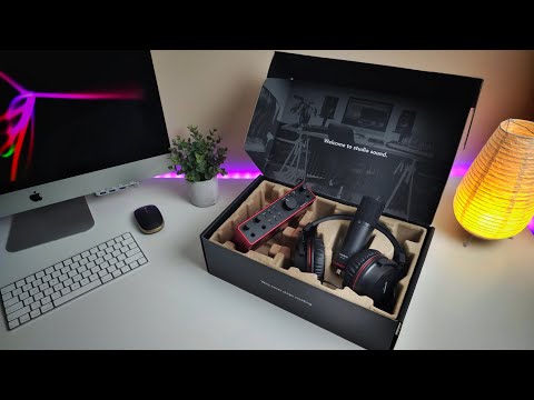 ASMR Unboxing Focusrite Scarlett 2i2 4th Gen Studio Bundle USB-C Audio Interface
