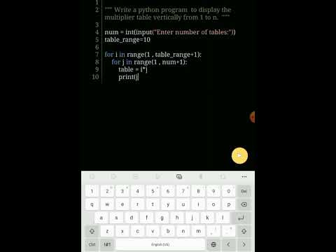 Write A Program To Print Multiplication Table In Python Python Program To Print Multiplication Tabl