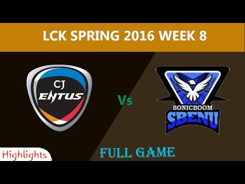 CJ vs SSB Highlights 2016|Highlights LCK Spring 2016 Week 8|CJ ENTUS Vs SBENU sONICBOOM FULL GAME