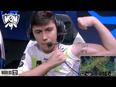 Brance Flexes "Bot Gap" on Fnatic | Worlds 2022 | League of Legends Esports Moments