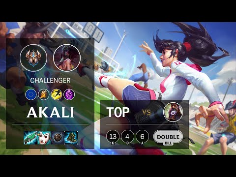 Akali Top vs Lulu - EUW Challenger Patch 10.18