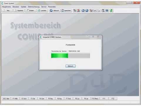 Datensicherung in DdD Cowis backoffice erstellen / DdD COWIS – Warenwirtschaft, Kassensoftware