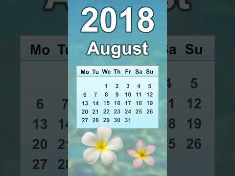 August 2018 Calendar