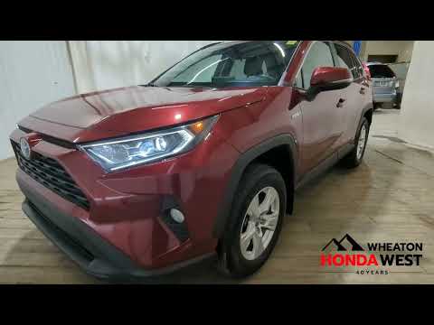 2021 Toyota RAV4 Hybrid XLE AWD in Ruby Flare Pearl for sale at Wheaton Honda West in Calgary, AB