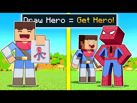 Minecraft But You Can DRAW Superheroes!