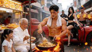 A street vendor fed a sick old man fried rice—he was the richest tycoon and rewarded millions.