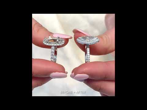 Before & After: Marquise Diamond Halo ring