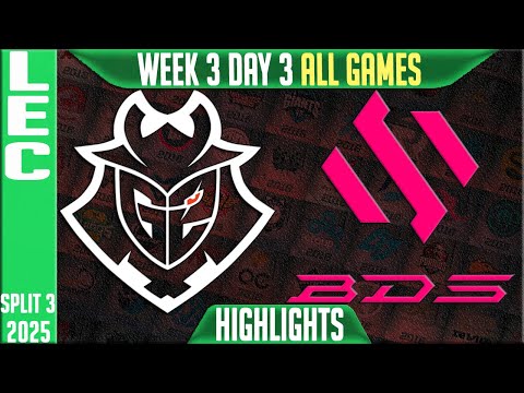 G2 vs BDS ALL GAMES Highlights | LEC W3D3 Split 3 | G2 Esports vs Team BDS