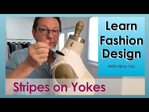 Working With Striped Fabric ~ Striped Yokes ~ Pattern Making Online ~ Fashion Premier Academy