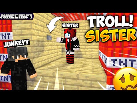 TROLLING MY SISTER USING CHEATS in Minecraft...