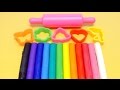 Learn Colors With RAINBOW Dough Clay Molds Shapes