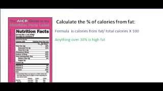 Calculate the % of Calories from Fat