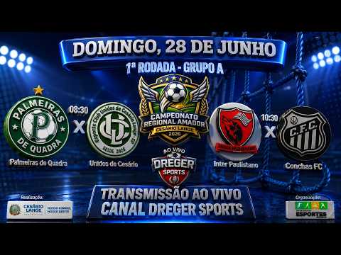 PALMEIRAS QUADRA x UNIDOS DE CESARIO |  INTER PAULISTANO x CONCHAS FC  |  1ª RODADA AMADOR CESARIO |