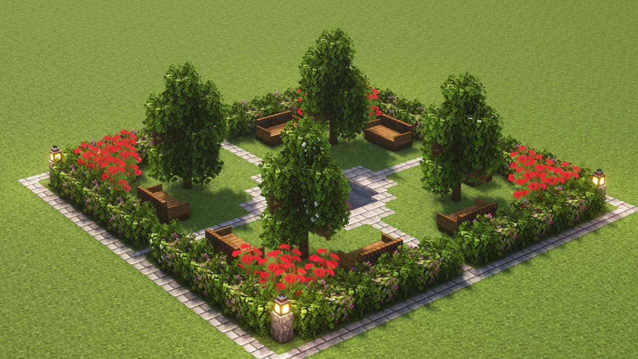 How To Build A Beautiful Garden In Minecraft | Minecraft Pretty Garden ...