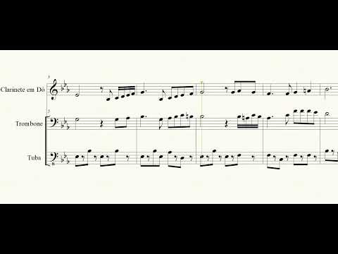 Tocata sem ritmo - Hino 469 - Vídeo Partitura - Clarinete, Trombone e Tuba.