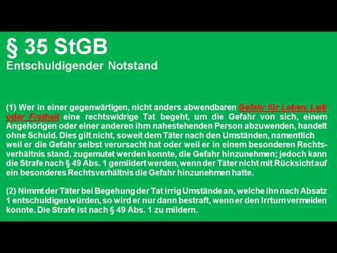 § 35 StGB Entschuldigender Notstand (Sachkunde 34a)