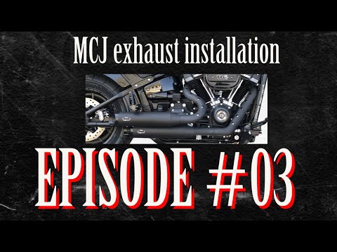 MCJ exhaust Big short black installation Softail Fat Bob 2018