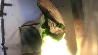 Painting a shepherd blow mold