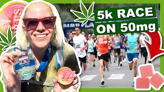 5K ON 50MG CHALLENGE 🏃‍♀️🏃‍♂️🍉 Running the LA Big 5k with Plus Gummies by That High Couple